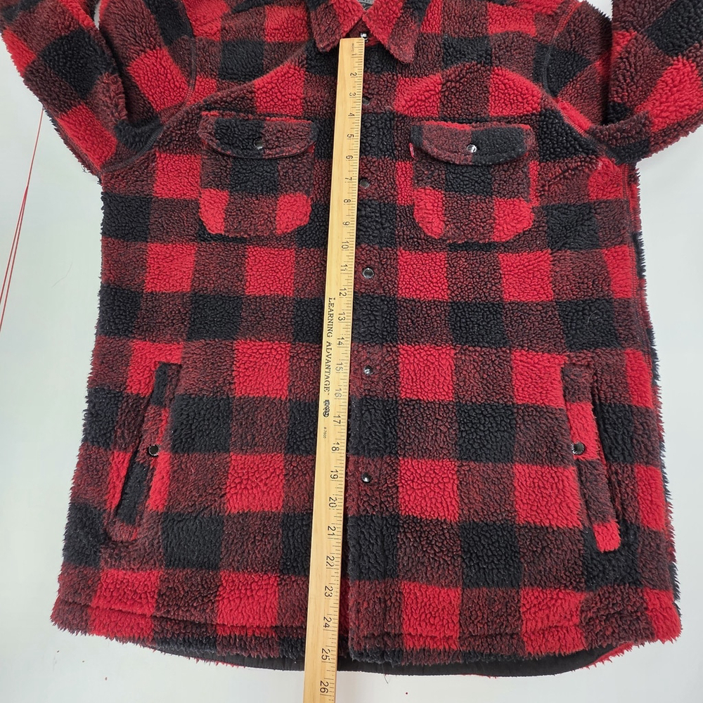 Levi’s Sherpa Trucker Jacket Men L Buffalo Plaid Ranch Americana Hunting - Picture 10 of 12